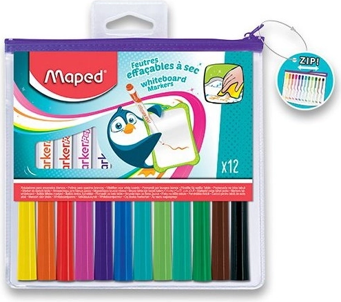 MAPED Markere pentru tablă albă WB Fun Colours 12 buc