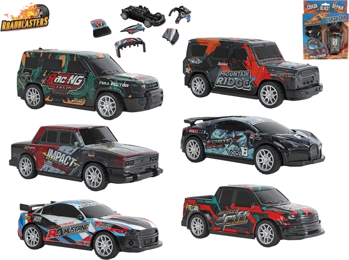 Mașinuță de impact Roadblasters cu recul (pull-back) 13 cm