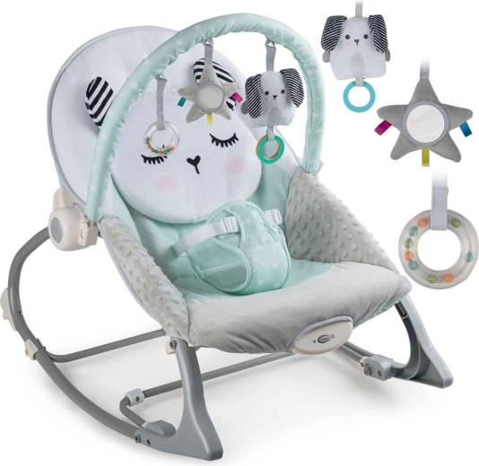 Șezlong și leagăn cu vibrații Nukido – mentă