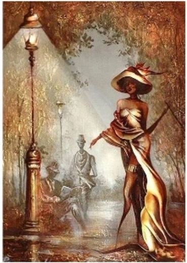 Norimpex pictură cu diamante femeie cu pălărie 30 × 40 cm