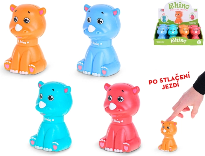 Rinocer în mișcare 10 cm pentru copii de la 3 ani