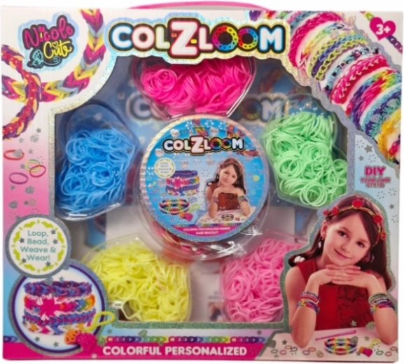 Set creativ cu elastice colorate pentru realizarea brățărilor