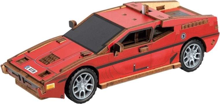 2Kids Toys puzzle 3D din lemn mașină sport roșie