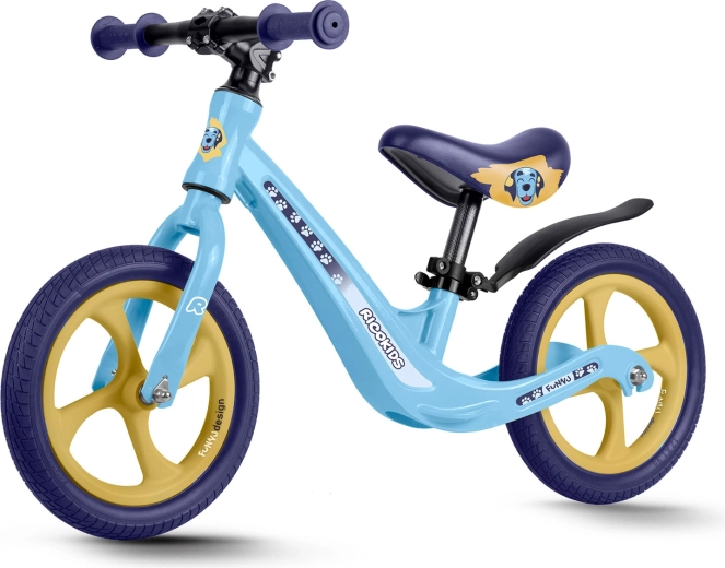 Bicicletă de echilibru pentru copii Ricokids Funnu cu cadru din magneziu, roți EVA de 12"