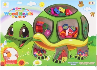 Mărgele din lemn broască țestoasă – set pentru înșirat