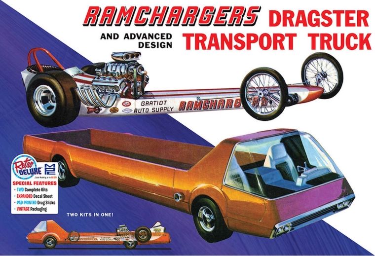 Model auto din plastic 1:25 MPC Ramchargers dragster & transporter truck