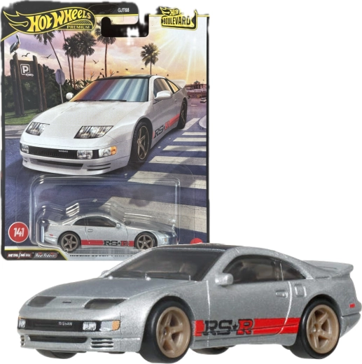 Hot Wheels Premium Boulevard Nissan 300ZX Twin Turbo 1:64, model metalic 7 cm