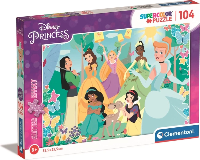 Clementoni puzzle sclipitoare Disney prințese în grădină 104 piese