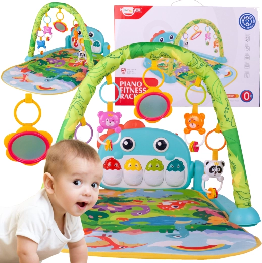 Covoraș de joacă cu pian, lumină și sunet pentru bebeluși