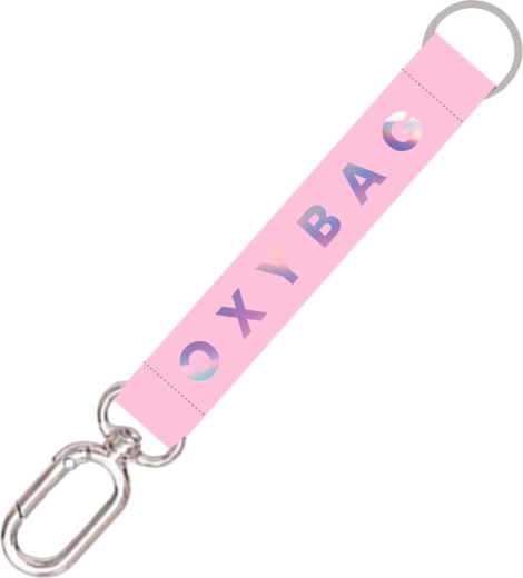 Breloc scurt cu carabină Holographic Pink