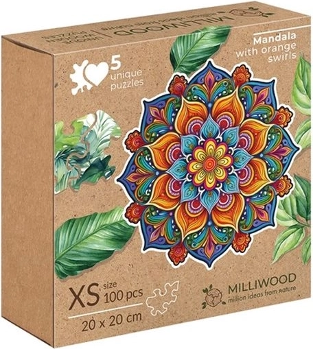 Milliwood Peace & Harmony Mandala Bucuriei – puzzle 100 de piese cu margine neregulată