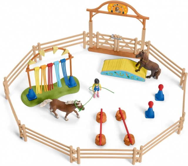 SCHLEICH Farm World® 42481 Antrenament de agility pentru ponei