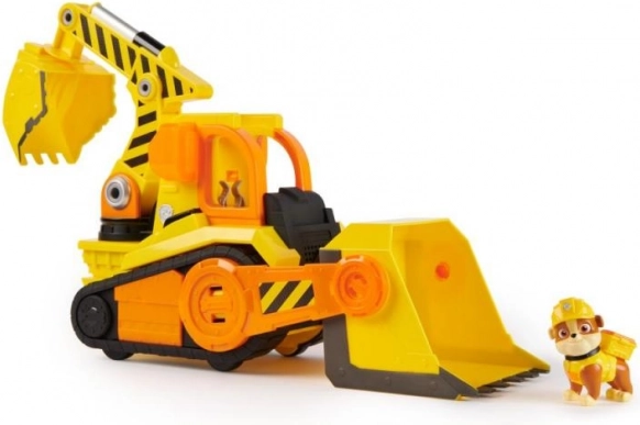 Buldozer deluxe cu lumini și sunete, cu figurină – PATRULA CĂȚELUȘILOR RUBBLE ȘI ECHIPA LUI