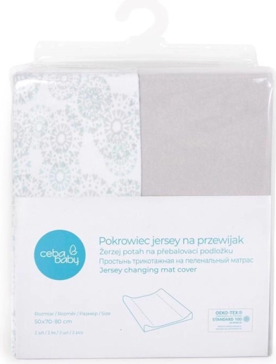 Ceba husă pentru saltea de înfășat 50 × 70 cm (2 buc.) light grey + dandy