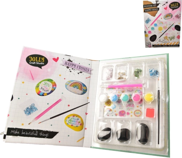Set creativ pentru pictat pietricele (14 buc.)