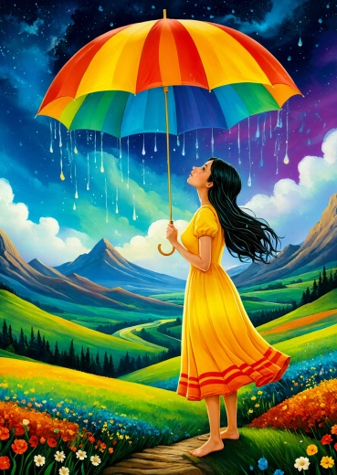 Puzzle Enjoy Umbrela curcubeu 1000 de piese