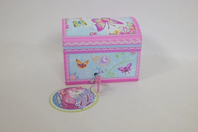 Cutie muzicală de bijuterii PECOWARE în formă de geamantan, cu fluturi