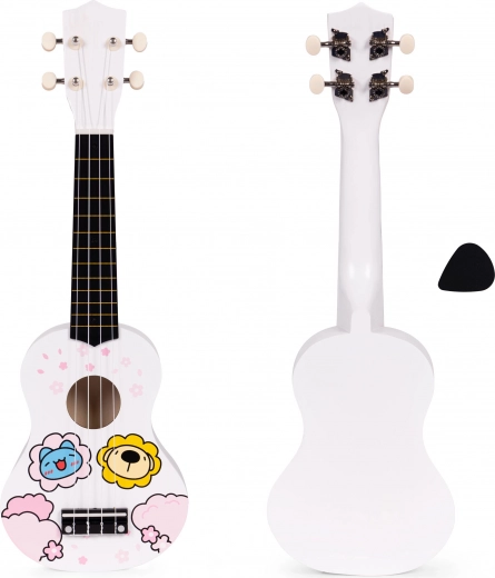 Ukulele din lemn pentru copii cu 4 corzi din nailon și pană ECOTOYS