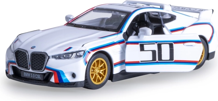 Model metalic BMW 3.0 CSL Batmobile la scara 1:42, alb