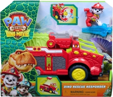 Patrula Cățelușilor Dino Rescue Responder – vehicul de pompieri Marshall cu figurină și proiectile (25 cm)