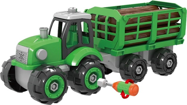 Tractor de asamblat cu șuruburi cu remorcă pentru lemne 32 cm