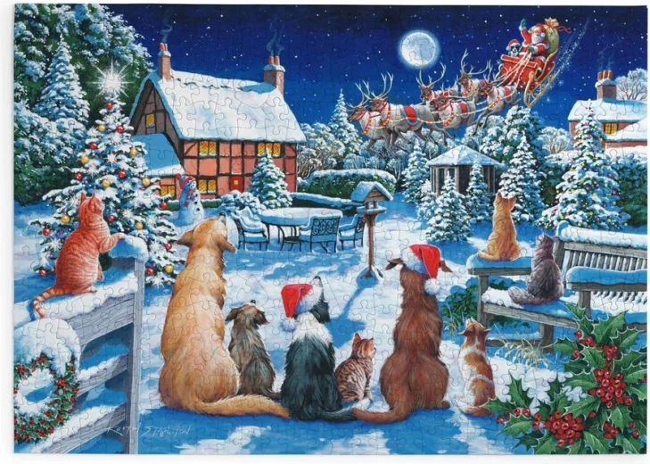 Puzzle Lăbuțele lui Moș Crăciun cu 500 de piese mari