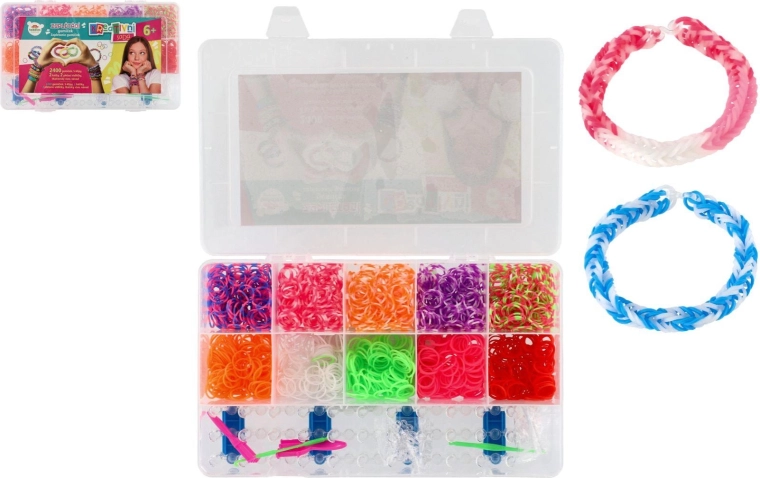 Set creativ Loom Bands pentru confecționarea brățărilor, 2.400 de piese