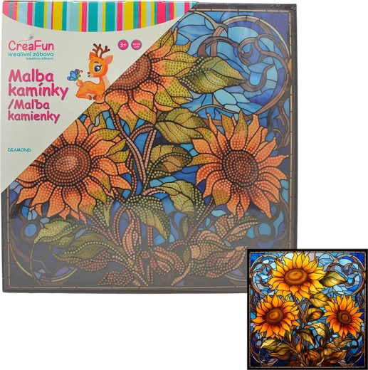 Pictură cu diamante Floarea-soarelui 30 × 30 cm