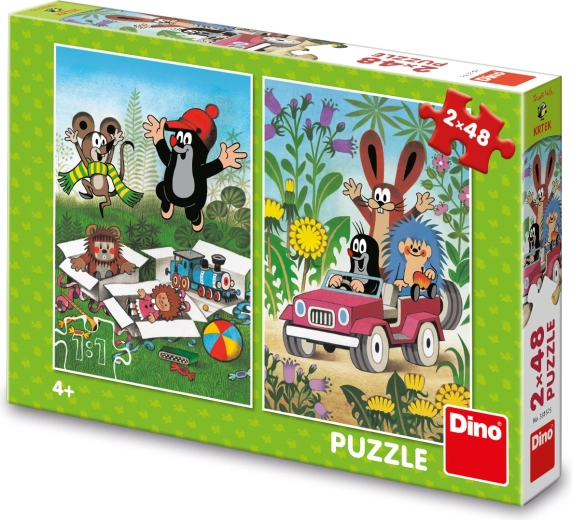 Puzzle Dino Krtek – aventuri vesele 2×48 piese