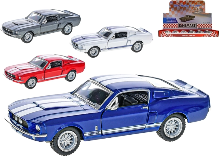 Model metalic de mașină Ford Shelby GT500 1967 1:38 cu uși deschizătoare și mecanism pull-back