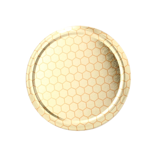 Capace pentru borcane de miere cu motiv fagure, diametru 82 mm, 6 crestături (pachet 600 buc.)