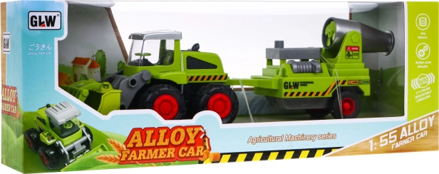 Încărcător agricol pentru copii cu tractor și pulverizator