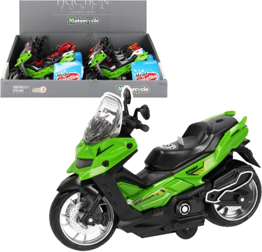 Motocicletă cu mecanism pull-back, cu lumină și sunet, 14 cm