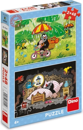Puzzle DINO KRTEČEK – Ziua lui Krteček, 2×48 piese