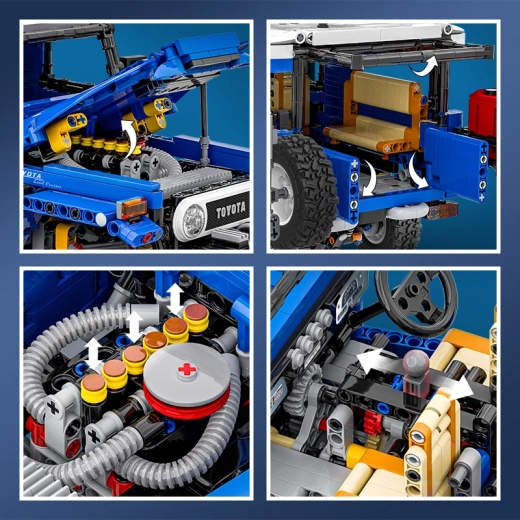 Set de construcție pentru vehicul de teren albastru, 2101 piese