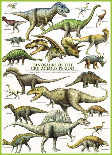Puzzle Lumea dinozaurilor: Cretacicul 1000 de piese