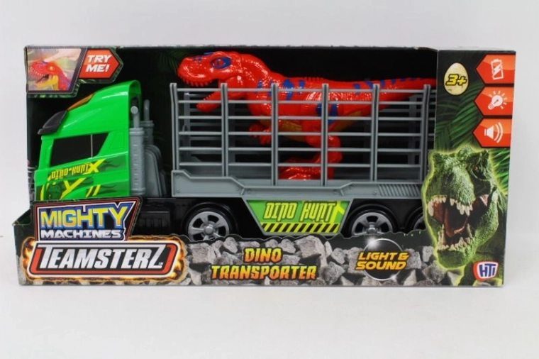 Teamsterz Mighty Machines transportor cu dinozaur, cu lumini și sunete
