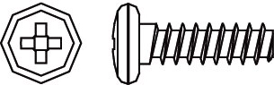 Șurub autofiletant cu cap rotund și fantă în cruce, 3 × 10 mm, pentru Voltage, Major, Tiger și Hoolk - 1 bucată