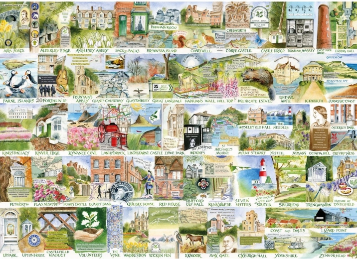 Puzzle Gibsons National Trust: monumente și peisaj 1000 piese