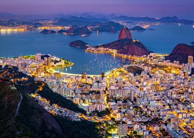 Puzzle ENJOY Rio de Janeiro noaptea, Brazilia – 1000 piese
