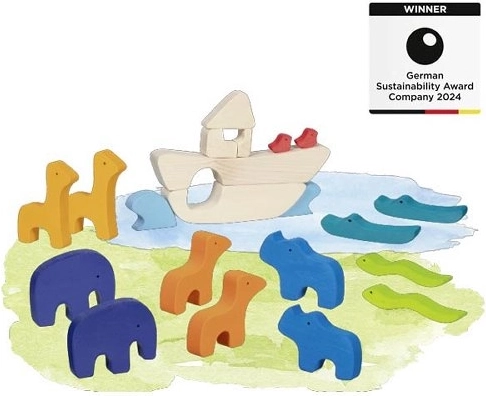 Arca lui Noe – set de figurine din lemn