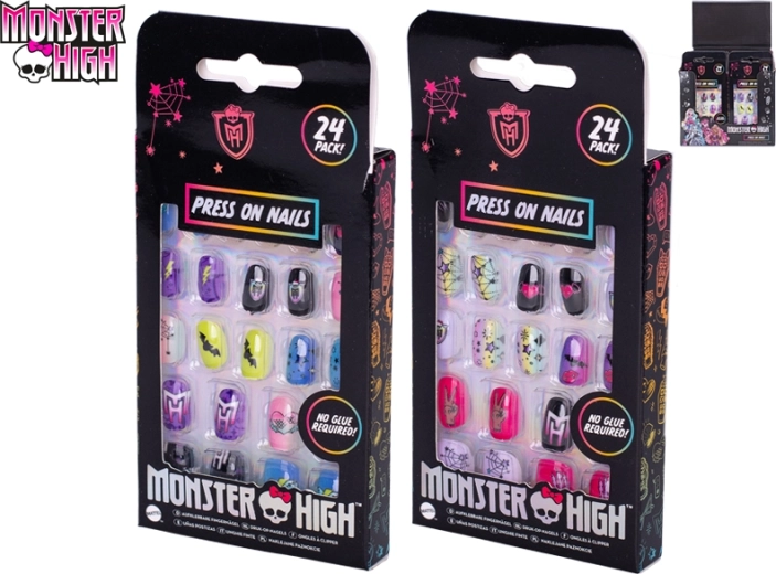Unghii adezive pentru copii MONSTER HIGH – 24 bucăți fără lipici