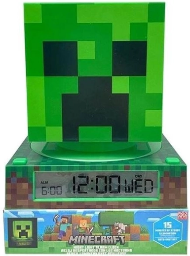 Lampă 3D LED cu ceas deșteptător Minecraft Creeper