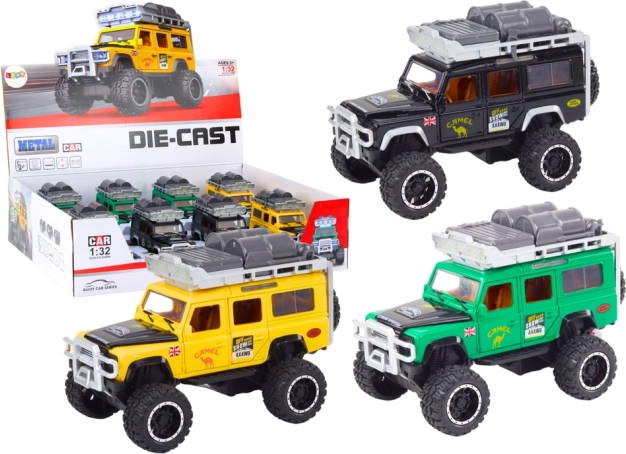 mașină de teren metalică 1:32 cu lumini și sunete, mecanism cu volantă