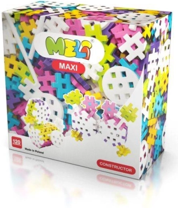 Set de construcție Meli Maxi Constructor roz 120 buc
