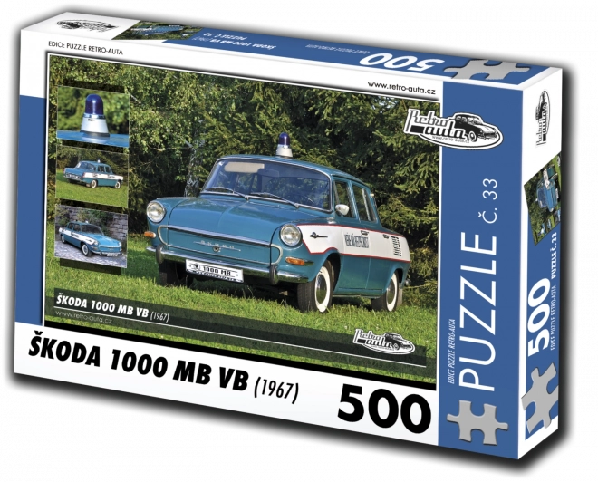 Puzzle Retro-auta Škoda 1000 MB VB (1967) 500 piese
