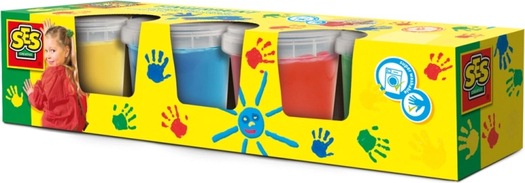 Vopsele pentru pictat cu degetele SES Creative 4 x 145 ml