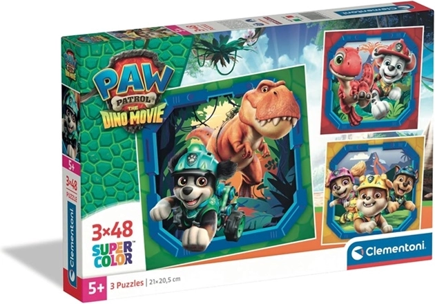 Puzzle Clementoni Paw Patrol Dino Movie 3×48 piese (pătrat)