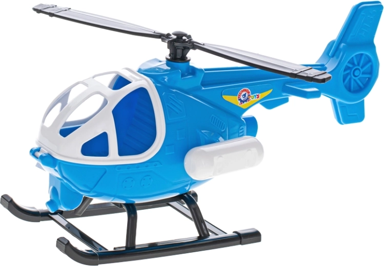 Elicopter albastru din plastic cu cabină deschizabilă 25 cm