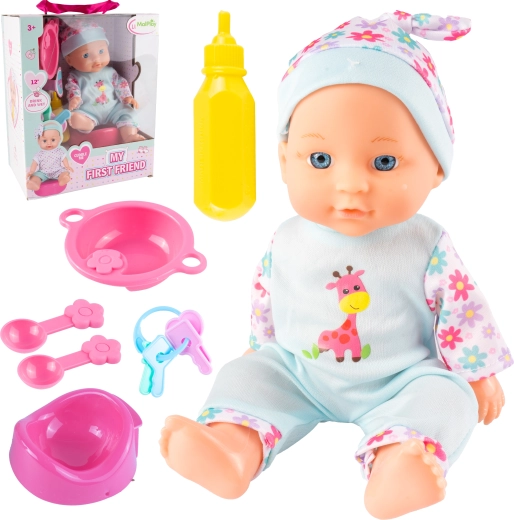Păpușă bebeluș 29 cm cu accesorii și oliță